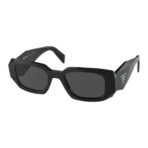 PRADA Plastic Rectangular Sunglasses Women's Black