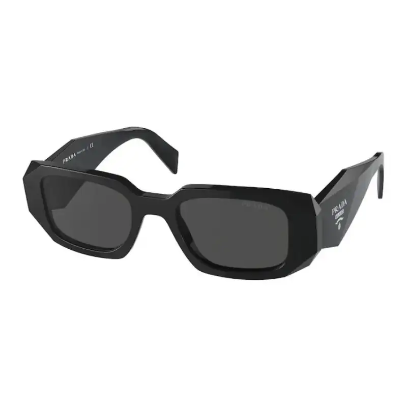 PRADA Plastic Rectangular Sunglasses Women's Black