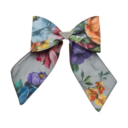 PRADA Logo-appliqué Bow Hair Clip