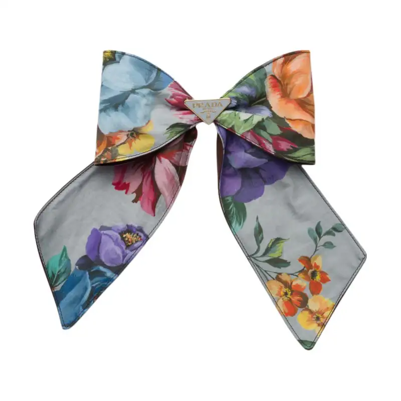 PRADA Logo-appliqué Bow Hair Clip
