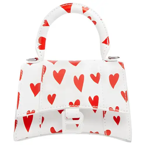 Balenciaga Hourglass Cow Leather Hourglass Bag, Shoulder Bag, Crossbody Bag, Handbag Mini Women's White