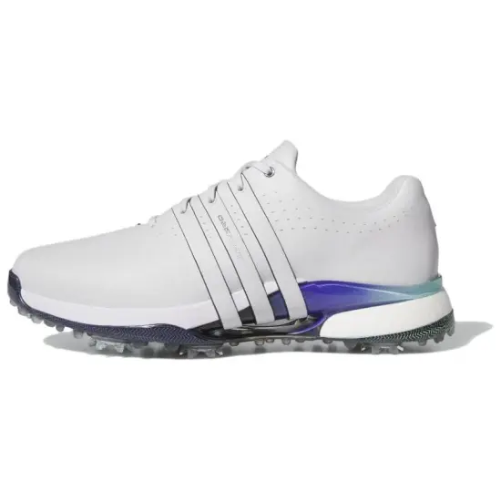 Adidas Tour360 Anti-Slip Wear-Resistant Low-Top Golf Shoes Men's White Blue