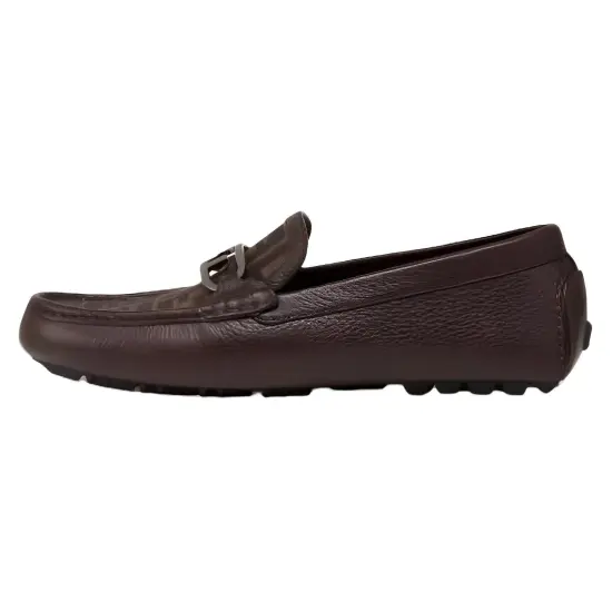 FENDI Logo Detailed Slip On Loafers