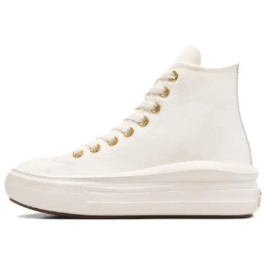 Chuck Taylor All Star Converse Move Platform High GS 'Tonal Canvas - Egret Metallic Light Gold'