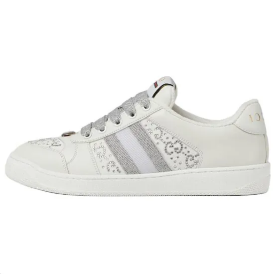 GUCCI Screener Skateboard Shoes Women's Low-Top White