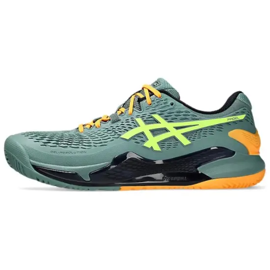 Asics Gel-Resolution 9 Running Shoes Men Low-Top Cyan Porcelain/Safety Yellow