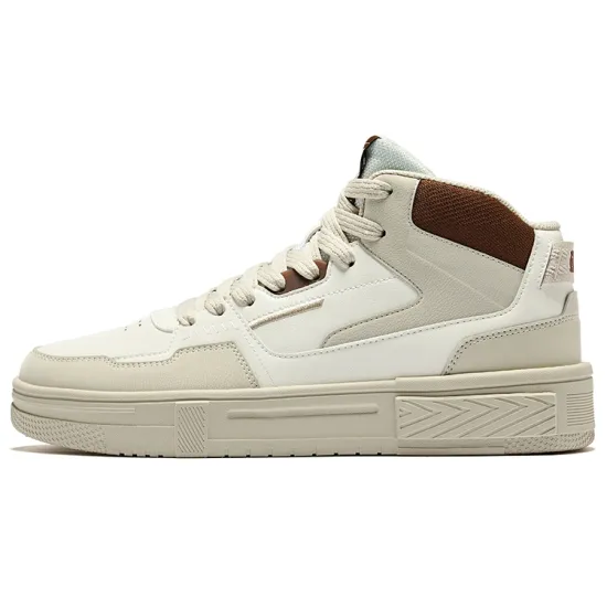 Erke Skateboard Shoes Men Mid-Top Microcrystal White Float Stone Gray