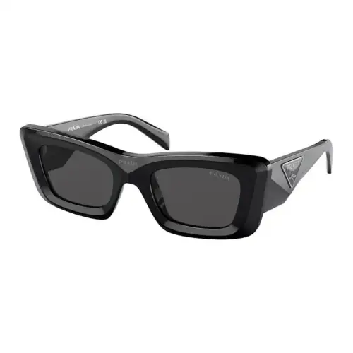 PRADA Acetate Rectangular Sunglasses Women's Black