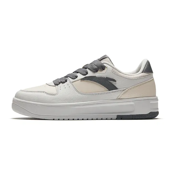 ANTA Life Collection Skateboard Shoes Women's Low-Top Mud Sand Gray/Sand Grain Gray/Cool Gray