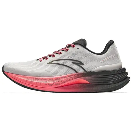 ANTA Running Shoes Men Low-Top Cumulus Gray/Lipstick Red/Basic Black