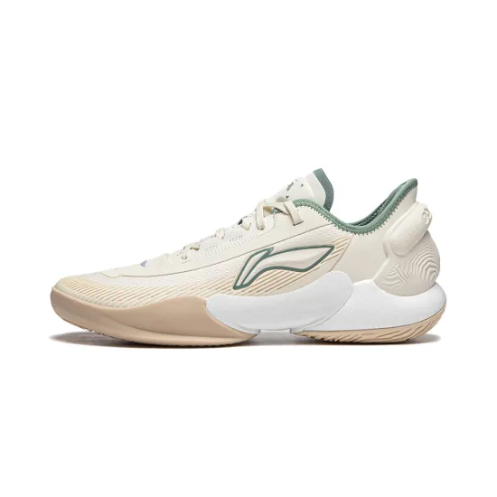 LiNing Yushuai 18 V2 Cushioning Anti Slip And Wear Resistant Lightweight Rebound Low Top Basketball Shoes Men's Ecru