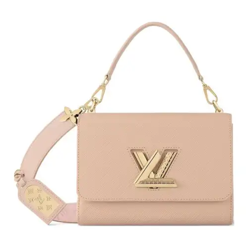 LOUIS VUITTON Twist Leather Handbag Women's Light Brown