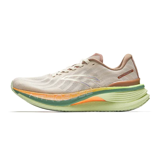 ANTA Running Collection Running Shoes Women's Low-Top White Limestone/Cloud Brocade Orange/Smoke Brown