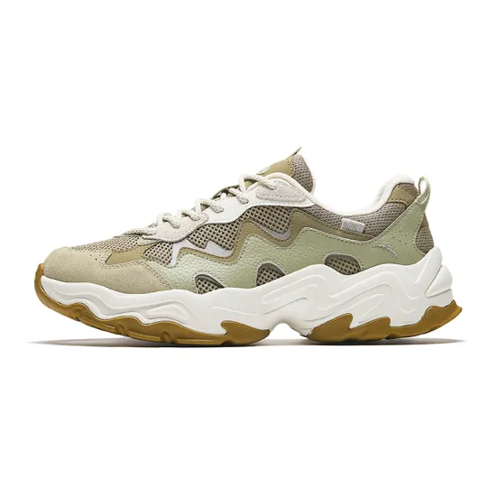 ANTA Starlight 2 Chunky Sneakers Men Low-Top Olive Brown/Washed Green/Ivory White