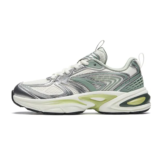 ANTA Life Collection Casual Shoes Women's Low-Top Ivory White/Silver/Misty Moon Green