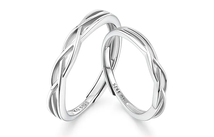 KADER S925 Silver Rings Unisex Silver White