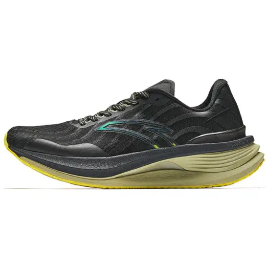 ANTA Running Shoes Men Low-Top Basic Black/Rose Yellow/Spiral Turquoise