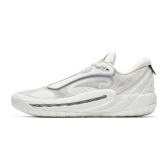 Anta Tide 6 Cushioned Slip Resistant Low Top Basketball Shoes Men's Papyrus White