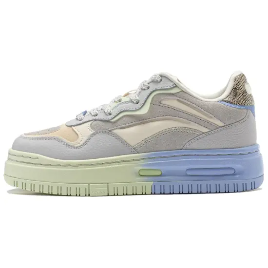LINING Future C1 Skateboard Shoes Women's Low-Top Light Smoke Gray/Ecru