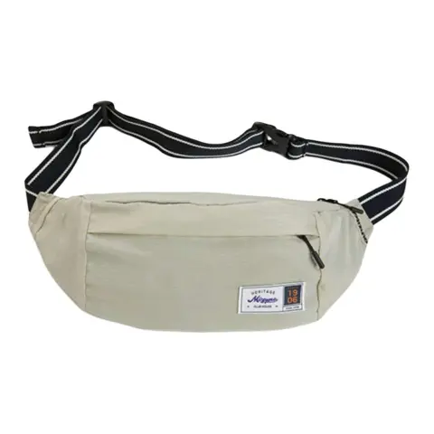 Mizuno Water Repellent Plaid Fabric Fanny Pack Regular Unisex Light Khaki