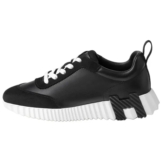 HERMES Bouncing Casual Shoes Women's Low-Top Black