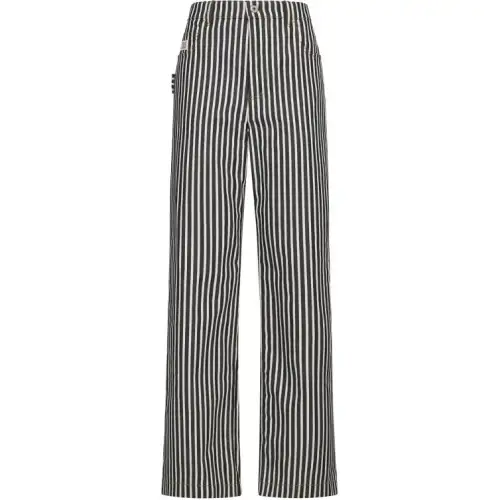 Bottega Veneta Wide Leg Pant 'Navy/Ecru'
