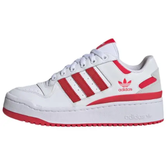 Adidas Originals FORUM BOLD STRIPES Non slip Lightweight Low Top Skateboard Shoes Women's White Red