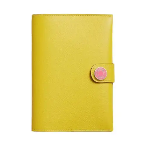 HERMES R.M.S Calfskin Passport Holder Unisex Yellow