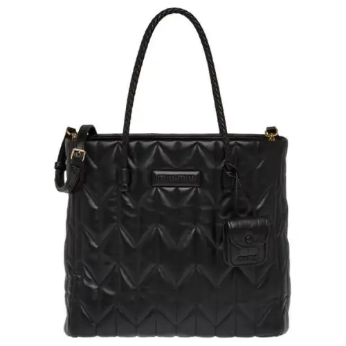 MIU MIU Nappa Soft Leather Shoulder Bag, Crossbody Bag, Handbag Women's Black