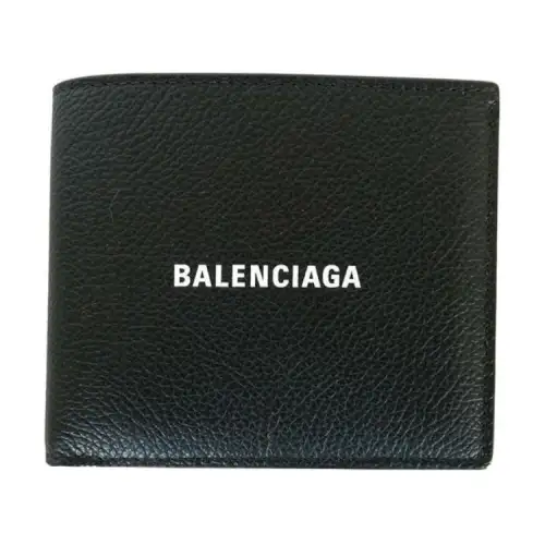 Balenciaga Cow Leather Wallet Unisex Black