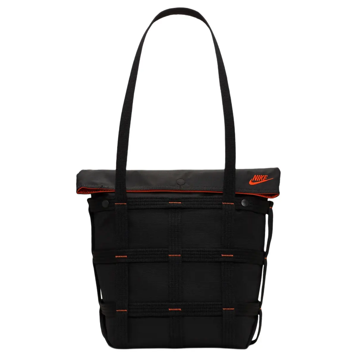 Nike Polyester Handbag, Shoulder Bag Regular Unisex Black & Orange
