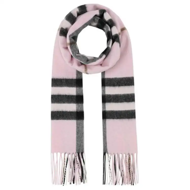 Burberry Checked Fringed-Edge Scarf