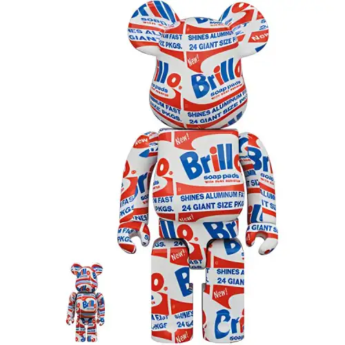 BE@RBRICK X Andy Warhol Andy Warhol 1000%400%100% art series brillo cool trendy doll 7cm/28cm/70cm