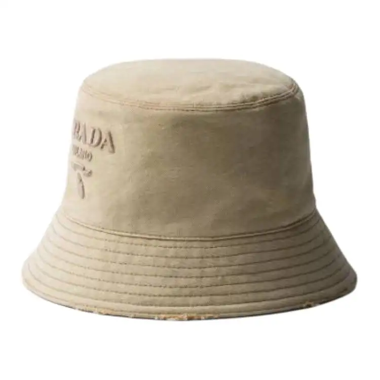Prada logo-embroidered cotton bucket hat