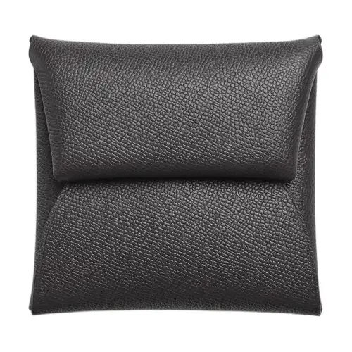HERMES Bastia Madame Calfskin Wallet Women's 88 Graphite Gray