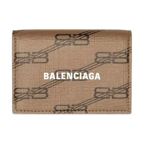 Balenciaga Polyurethane, Polyester With Cotton Wallet Mini Women's Beige