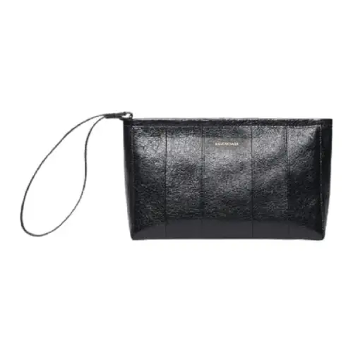 Balenciaga Barbes Leather Clutch Small Men's Black