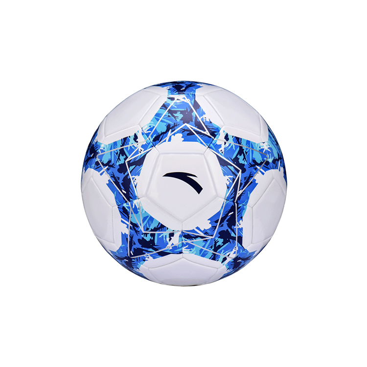 Anta Size 5 Soccer Ball PVC Machine Stitched Soccer Ball Unisex White Blue