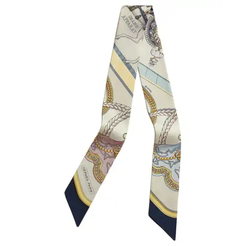 HERMES Silk Scarves Women's Blue