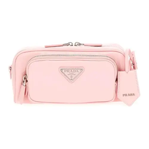 PRADA Nappa Leather Crossbody Bag, Shoulder Bag Women's Pink