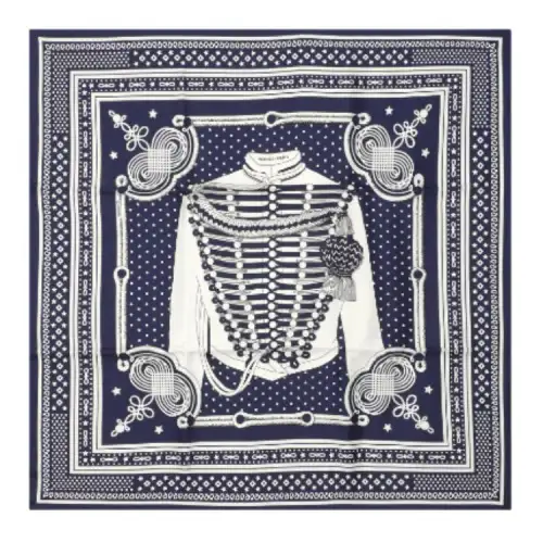 HERMES Patterned Print Scarves Women's Blue