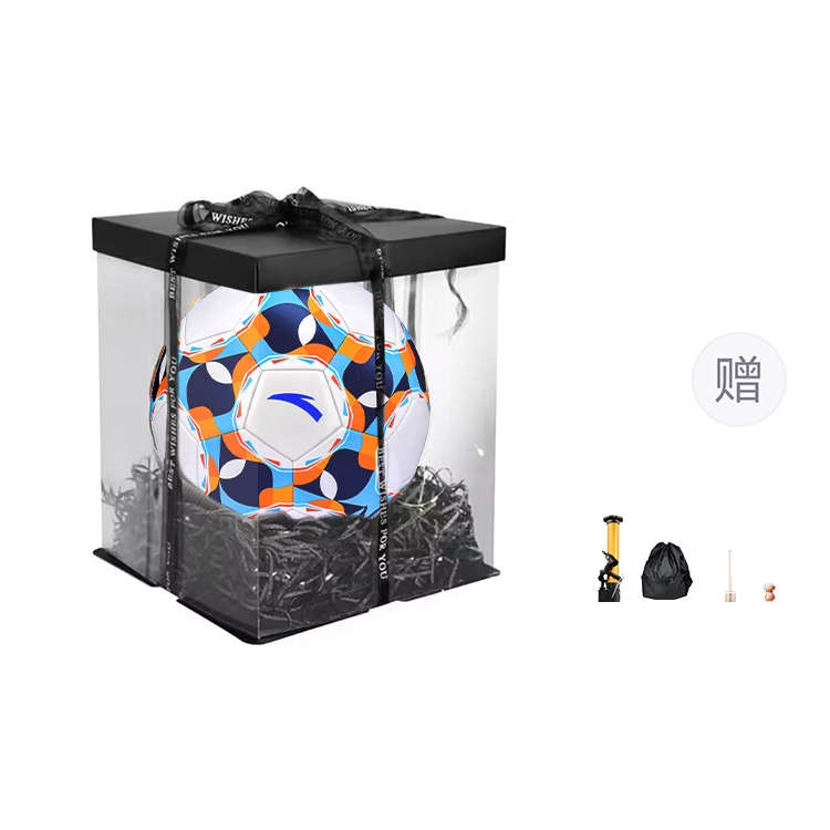 Anta Size 5 Ball Soccer Ball PVC Machine Stitched Soccer Ball Unisex Blue & White & Orange