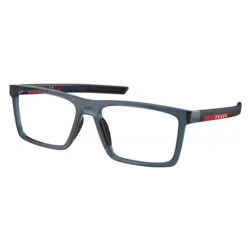 PRADA Plastic Metal Rectangular Eyeglass Frames Men's Blue