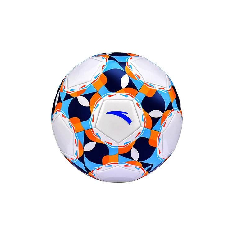 Anta Size 5 Ball Soccer Ball PVC Machine Stitched Soccer Ball Unisex Blue & White & Orange