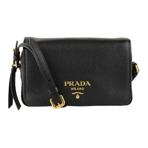 PRADA Leather Crossbody Bag, Shoulder Bag Women's Black