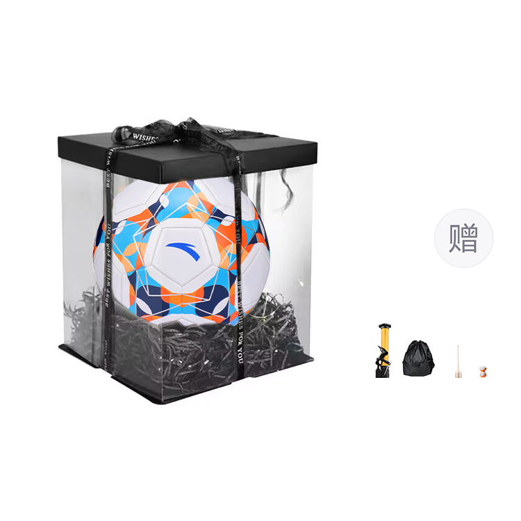 Anta Size 5 Soccer Ball PVC Machine Stitched Soccer Ball Unisex White Yellow Orange