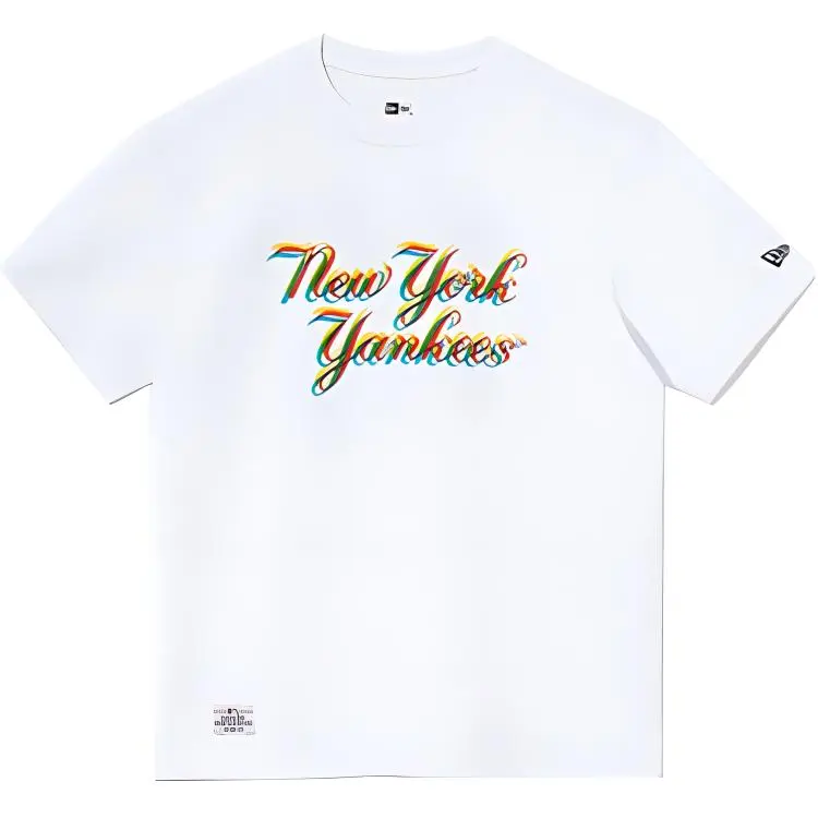 New Era T-Shirts Unisex White Crew Neck Moderate Straight Fit