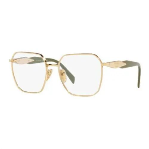 PRADA Metal Irregular Shape Eyeglass Frames Women's Gold