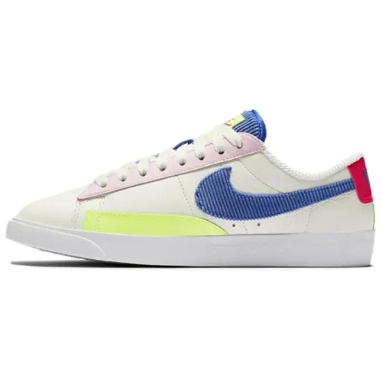 Nike Blazer Skateboarding Shoes Women's Low-top White/Blue/Yellow