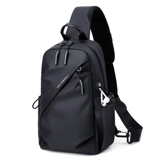 GOLF Fabric Shoulder Bag, Crossbody Bag, Sling Bag Small Men's Mist Black/Elegant Gray